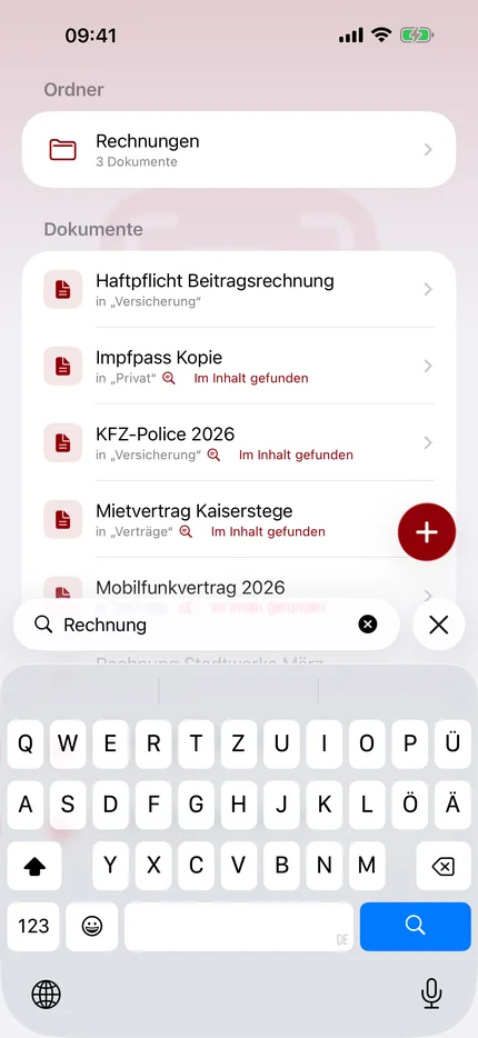 Suche über alle Dokumente.